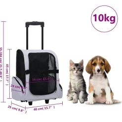 vidaXL Carro plegable para mascotas multiusos Gris Discount
