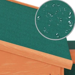 vidaXL Casa de animales grande jaula conejera de madera Marr&oacute;n y verde New