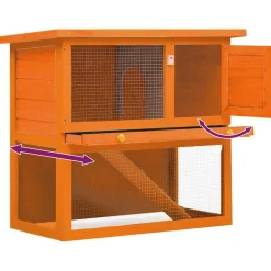 vidaXL Casa de animales pequeños jaula conejera 1 puerta madera Latón Hot