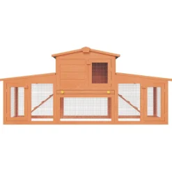 vidaXL Casa de animales pequeños jaula conejera con tejados madera Marr&oacute;n y verde New