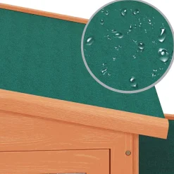vidaXL Casa de animales pequeños jaula conejera con tejados madera Marr&oacute;n y verde New