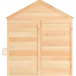 vidaXL Casa de juegos con puerta con cierre y macetas madera abeto Marr&oacute;n Discount