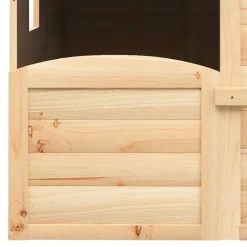vidaXL Casa de juegos con puerta con cierre y macetas madera abeto Marr&oacute;n Discount