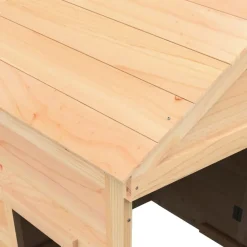 vidaXL Casa de juegos con puerta con cierre y macetas madera abeto Marr&oacute;n Discount