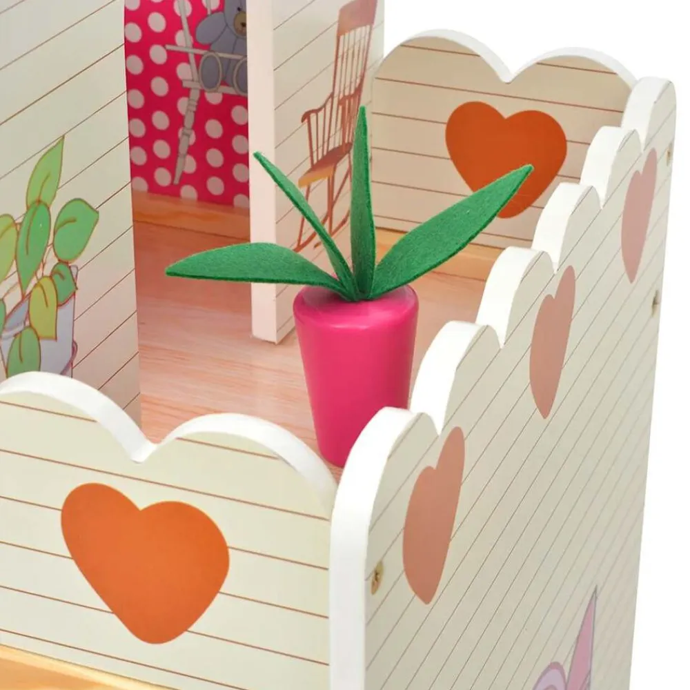 vidaXL Juguetes-Casa de muñecas de 3 pisos madera 60x30x90 cm