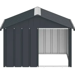 vidaXL Casa de perro acero galvanizado 116,5x103x81,5 cm Antracita Outlet