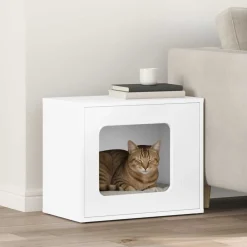 vidaXL Productos Para Mascotas-Casa para Gatos 51 x 30 x 42 cm Madera de ingeniería