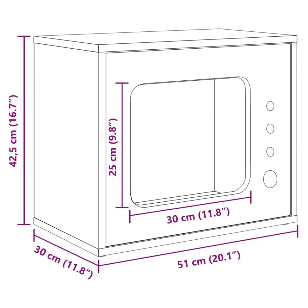 vidaXL Productos Para Mascotas-Casa para Gatos 51 x 30 x 42 cm Madera de ingeniería