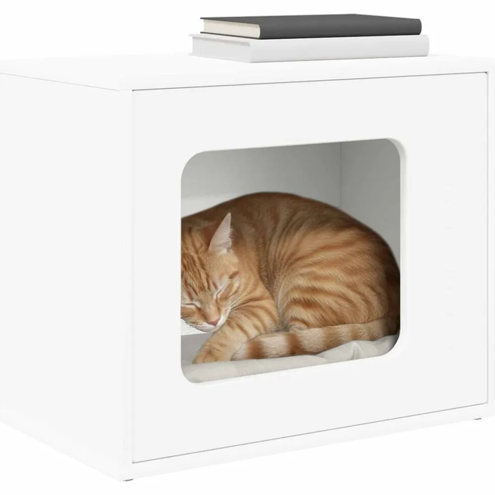 vidaXL Productos Para Mascotas-Casa para Gatos 51 x 30 x 42 cm Madera de ingeniería