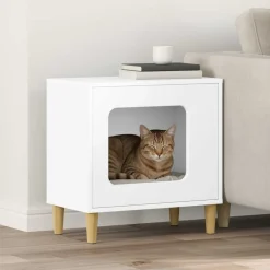 vidaXL Productos Para Mascotas-Casa para Gatos 51 x 30 x 52 cm Madera de ingeniería