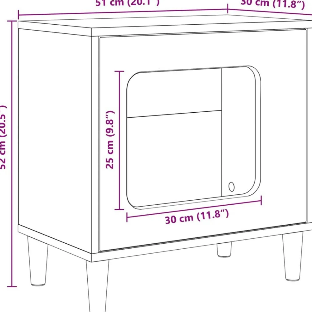 vidaXL Productos Para Mascotas-Casa para Gatos 51 x 30 x 52 cm Madera de ingeniería