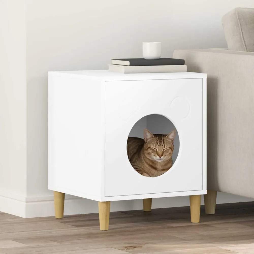 vidaXL Productos Para Mascotas-Casa para Gatos 42,5 x 40 x 53 cm Madera de ingeniería