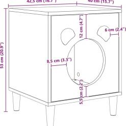 vidaXL Productos Para Mascotas-Casa para Gatos 42,5 x 40 x 53 cm Madera de ingeniería