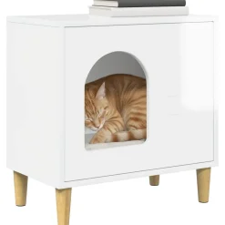 vidaXL Productos Para Mascotas-Casa para Gatos 51 x 30 x 52 cm Madera de ingeniería