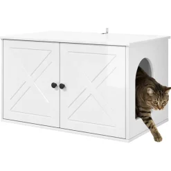 vidaXL Casa para Gatos 85 x 55 x 50 cm Madera de ingeniería brillante Sale