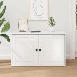 vidaXL Casa para Gatos 85 x 55 x 50 cm Madera de ingeniería brillante Sale