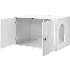 vidaXL Casa para Gatos 85 x 55 x 50 cm Madera de ingeniería brillante Sale