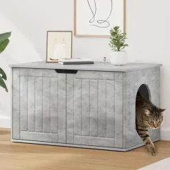 vidaXL Productos Para Mascotas-Casa para Gatos Concreto 85 x 55 x 50,5 cm Madera de ingeniería
