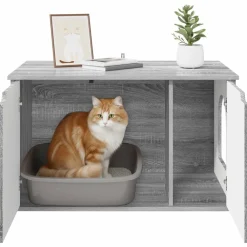 vidaXL Productos Para Mascotas-Casa para Gatos Concreto 85 x 55 x 50,5 cm Madera de ingeniería