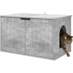 vidaXL Productos Para Mascotas-Casa para Gatos Concreto 85 x 55 x 50,5 cm Madera de ingeniería