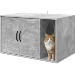 vidaXL Productos Para Mascotas-Casa para Gatos Concreto 85 x 55 x 50 cm Madera de ingeniería