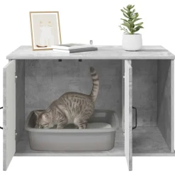 vidaXL Productos Para Mascotas-Casa para Gatos Concreto 85 x 55 x 50 cm Madera de ingeniería