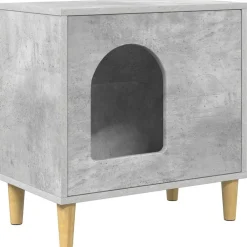 vidaXL Productos Para Mascotas-Casa para Gatos Concreto 51 x 30 x 52 cm Madera de ingeniería
