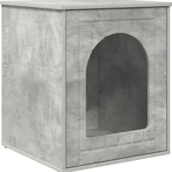 vidaXL Productos Para Mascotas-Casa para Gatos Concreto 53 x 52 x 62 cm Madera de ingeniería