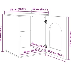 vidaXL Productos Para Mascotas-Casa para Gatos Concreto 53 x 52 x 62 cm Madera de ingeniería