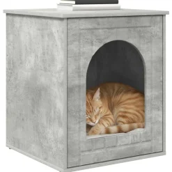 vidaXL Productos Para Mascotas-Casa para Gatos Concreto 53 x 52 x 62 cm Madera de ingeniería