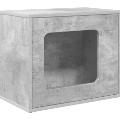 vidaXL Casa para Gatos Concreto 51 x 30 x 42,5 cm Madera de ingeniería Gris hormig&oacute;n New