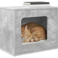 vidaXL Casa para Gatos Concreto 51 x 30 x 42,5 cm Madera de ingeniería Gris hormig&oacute;n New