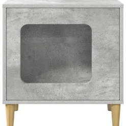 vidaXL Casa para Gatos Concreto 51 x 30 x 52 cm Madera de ingeniería Gris hormig&oacute;n Online