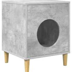 vidaXL Casa para Gatos Concreto 42,5 x 40 x 53 cm Madera de ingeniería Gris hormig&oacute;n Outlet
