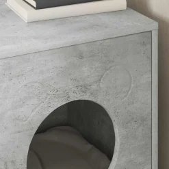 vidaXL Casa para Gatos Concreto 42,5 x 40 x 53 cm Madera de ingeniería Gris hormig&oacute;n Outlet