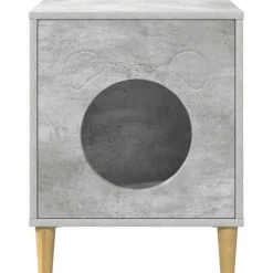 vidaXL Casa para Gatos Concreto 42,5 x 40 x 53 cm Madera de ingeniería Gris hormig&oacute;n Outlet