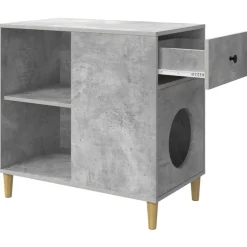 vidaXL Casa para Gatos Concreto 72 x 42.5 x 70 cm Madera de ingeniería Gris hormig&oacute;n