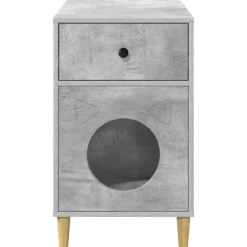 vidaXL Casa para Gatos Concreto 72 x 42.5 x 70 cm Madera de ingeniería Gris hormig&oacute;n