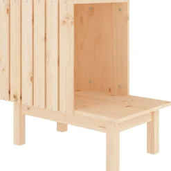 vidaXL Productos Para Mascotas-Casa para gatos de madera maciza de pino 60x36x60 cm