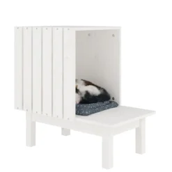 vidaXL Productos Para Mascotas-Casa para gatos de madera maciza de pino 60x36x60 cm