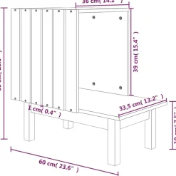 vidaXL Productos Para Mascotas-Casa para gatos de madera maciza de pino 60x36x60 cm