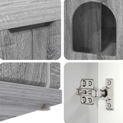 vidaXL Casa para Gatos 85 x 55 x 50,5 cm Gris sonoma Outlet