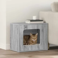 vidaXL Casa para Gatos 51 x 30 x 42,5 cm Gris sonoma