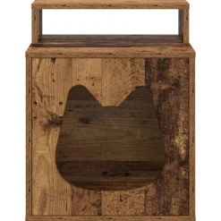 vidaXL Casa para Gatos Madera vieja 42,5 x 40 x 53,5 cm Madera envejecida Outlet