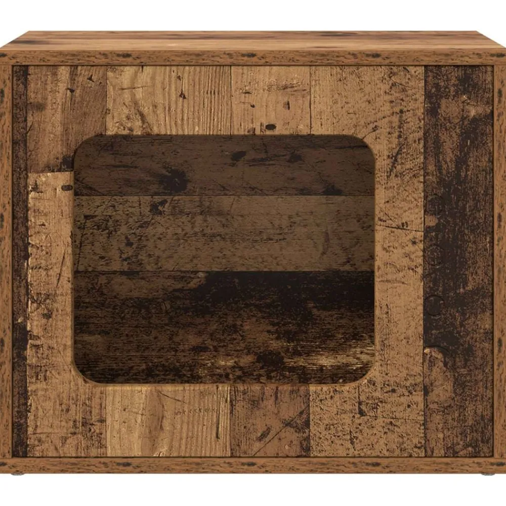 vidaXL Casa para Gatos Madera vieja 51 x 30 x 42,5 cm Madera envejecida Outlet