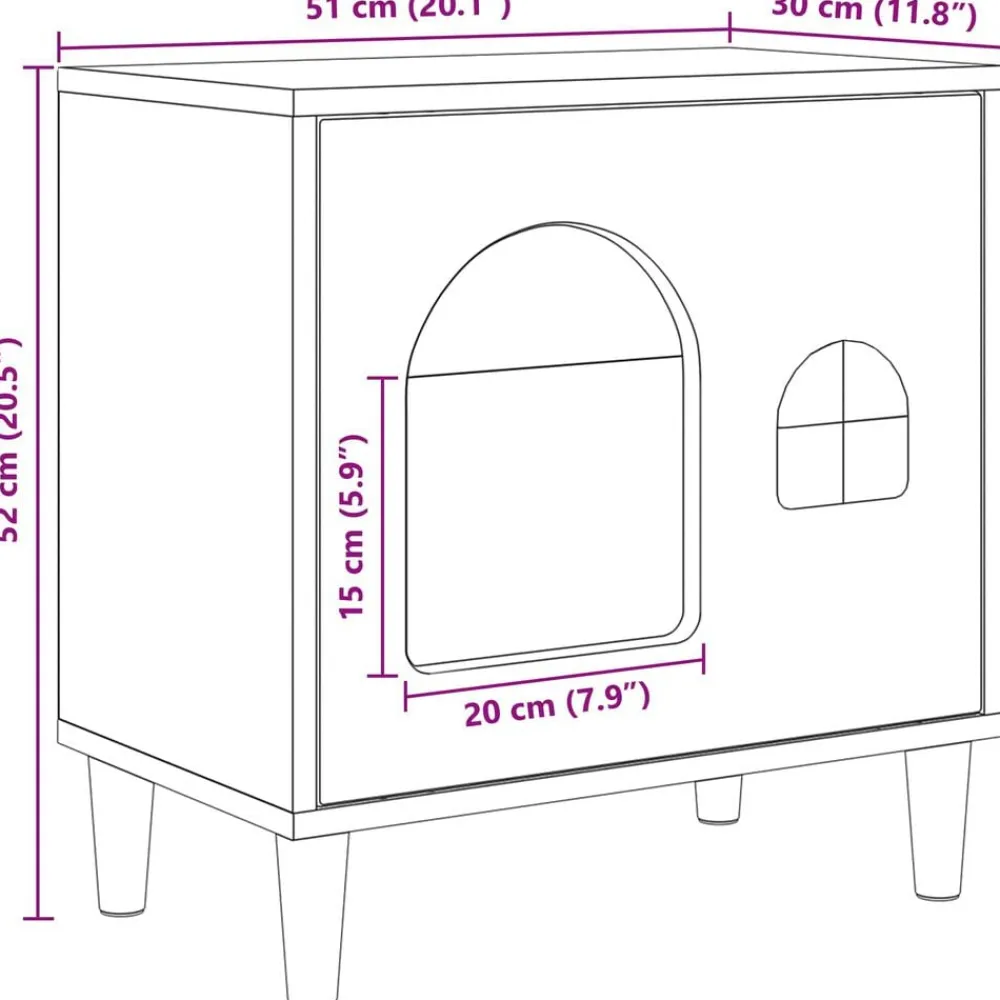 vidaXL Casa para Gatos Madera vieja 51 x 30 x 52 cm Madera envejecida Hot