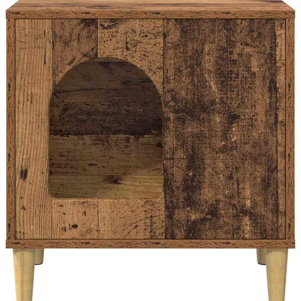vidaXL Casa para Gatos Madera vieja 51 x 30 x 52 cm Madera envejecida Hot