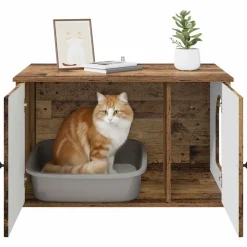 vidaXL Casa para Gatos Madera vieja 85 x 55 x 50 cm Madera envejecida New