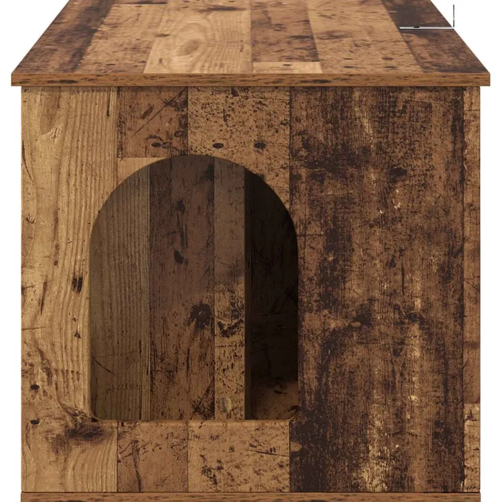 vidaXL Casa para Gatos Madera vieja 85 x 55 x 50 cm Madera envejecida New