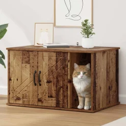 vidaXL Productos Para Mascotas-Casa para Gatos Madera vieja 85 x 55 x 50 cm
